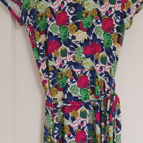 Boden Feminine Floral Wrap Dress Cottagecore Womens Size 10 Long - Picture 12 of 16
